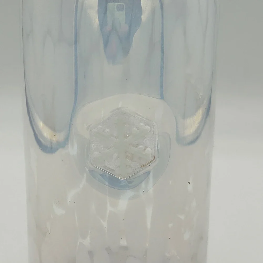 Anthropologie Festive Confetti Icon Juice Glass Tumbler Snowflake Iridescent